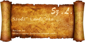 Szoó Lavínia névjegykártya